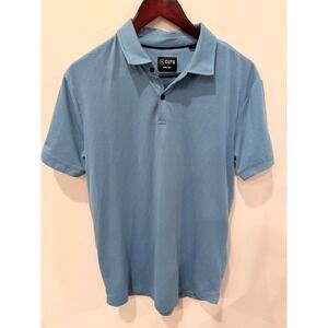 Cuts Clothing Curve Hem Polo Blue Short Sleeve Men's M Performance